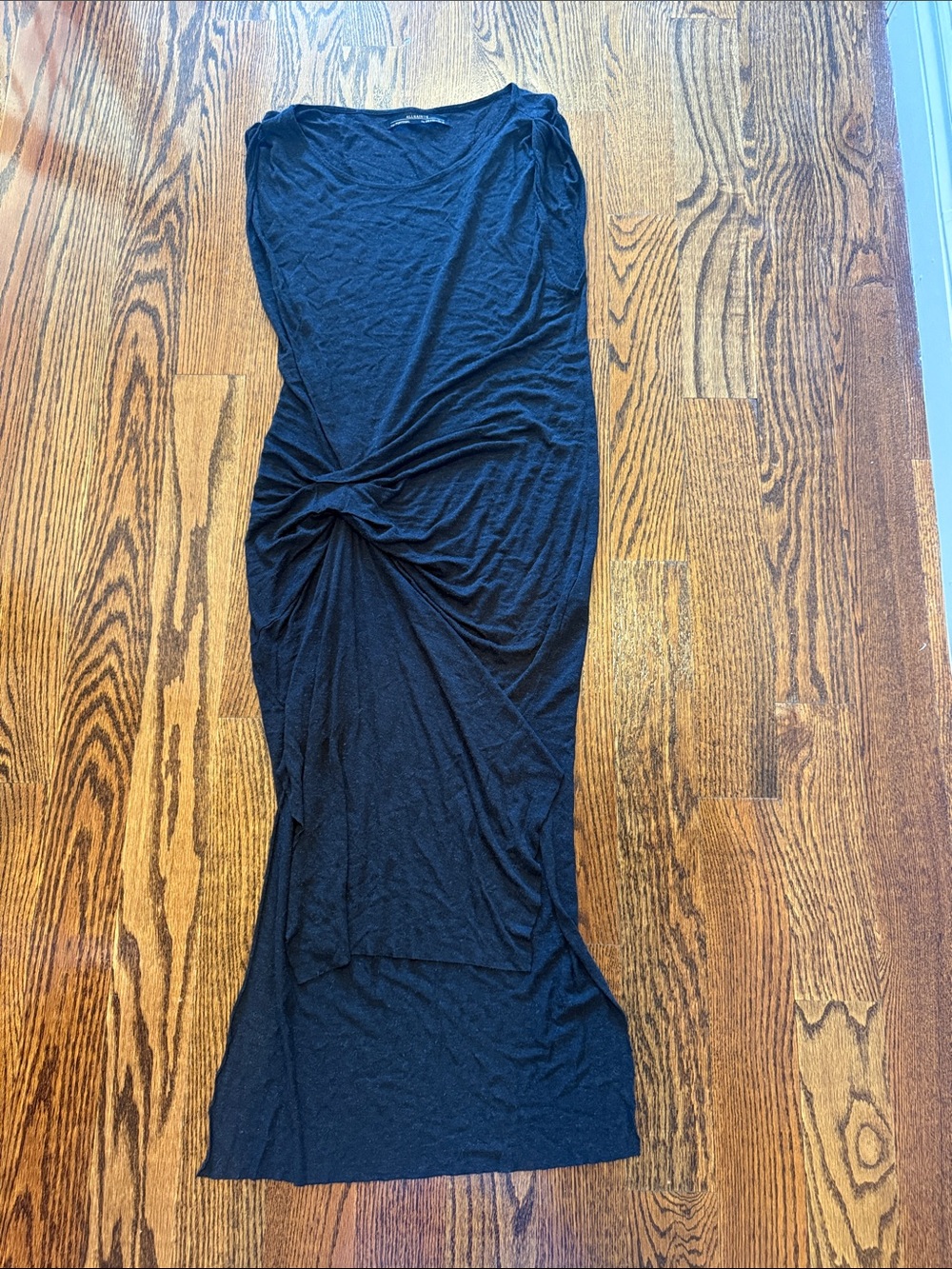 All Saints size small Women’s Black Twist-Front Maxi dress